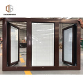 A casement window 3 panel glass thermo aluminum windows